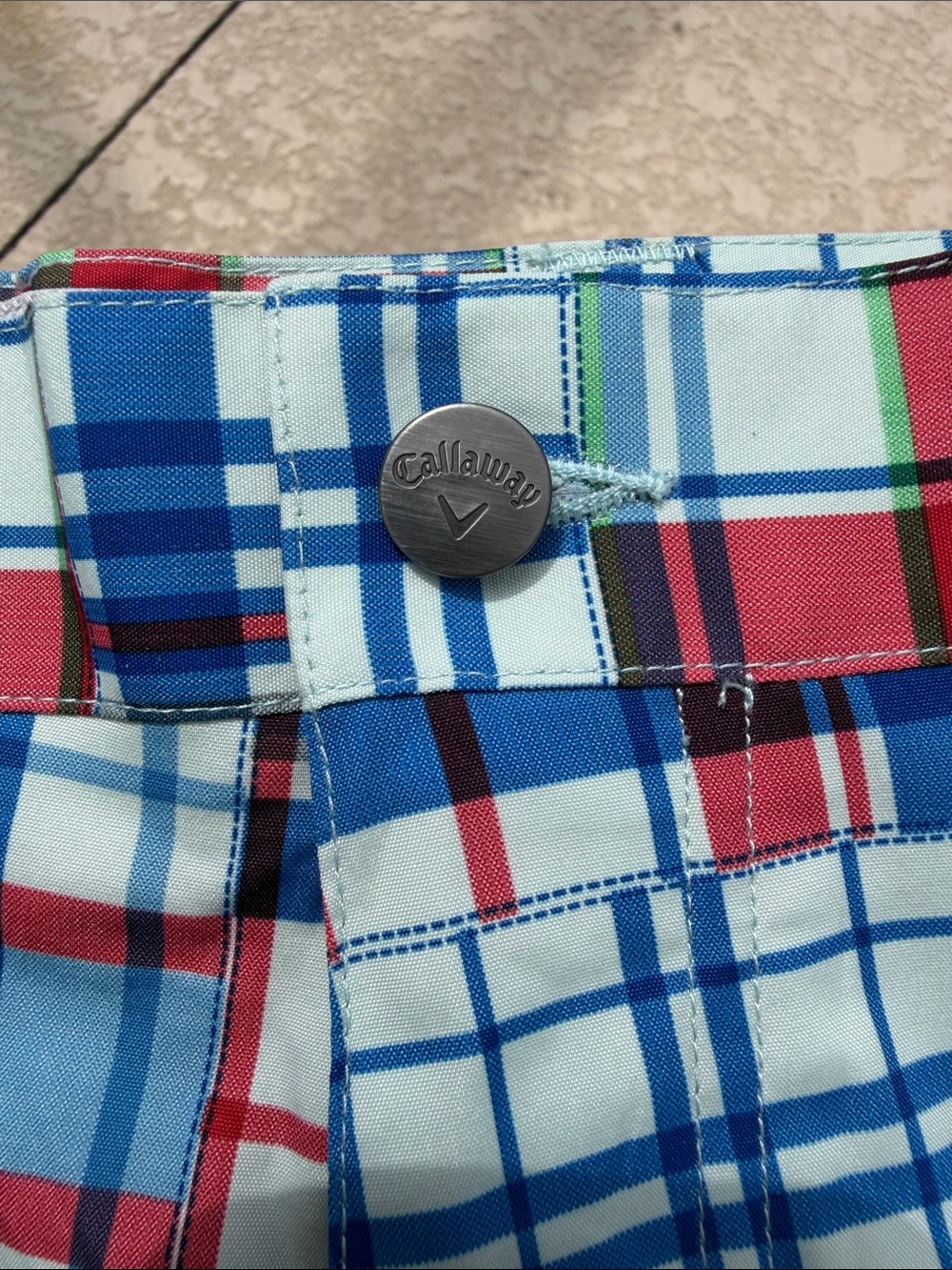 Callaway Chevron Plaid Flat Front Shorts Collegiate Quiet Luxury Preppy Golf 34 - Picture 2 of 10